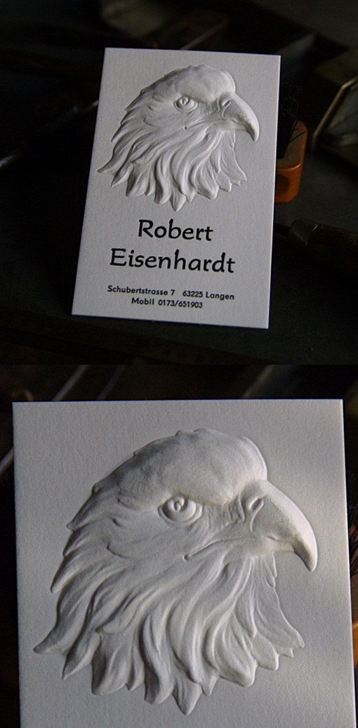 Brilliant Deeply Embossed 3D Letterpress Business Card
