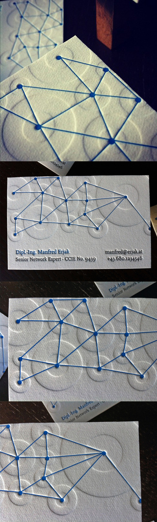 Clever Use Of Print And Texture On A Business Card For A Network Engineer