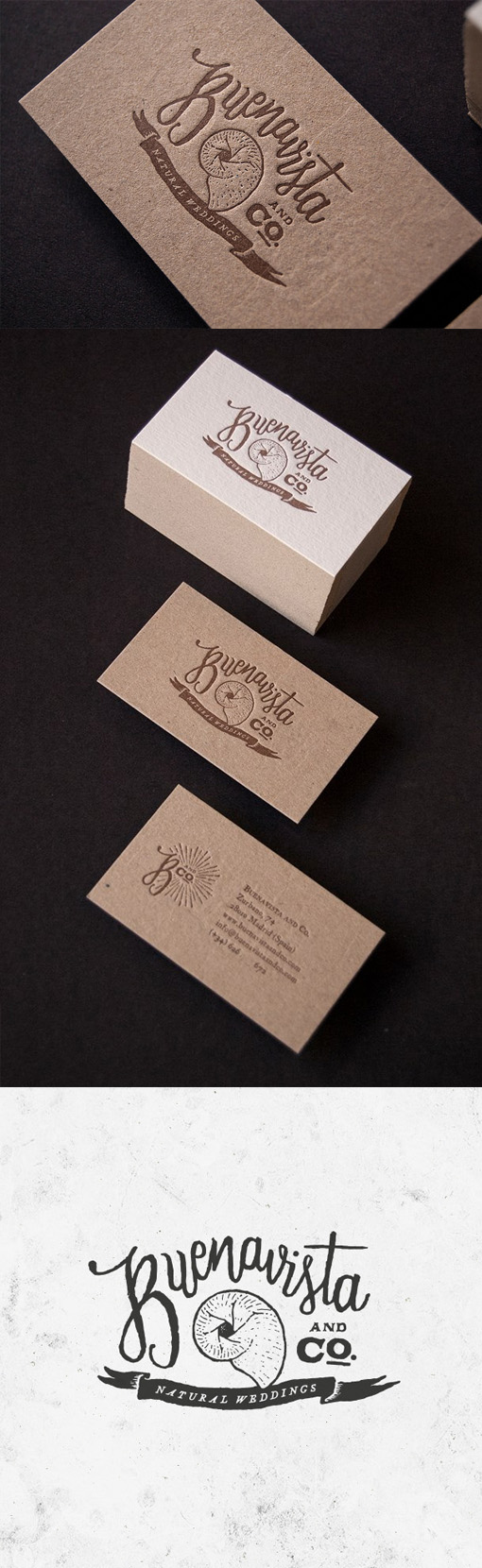 Earthy Letterpress Business Card For A Wedding Planner