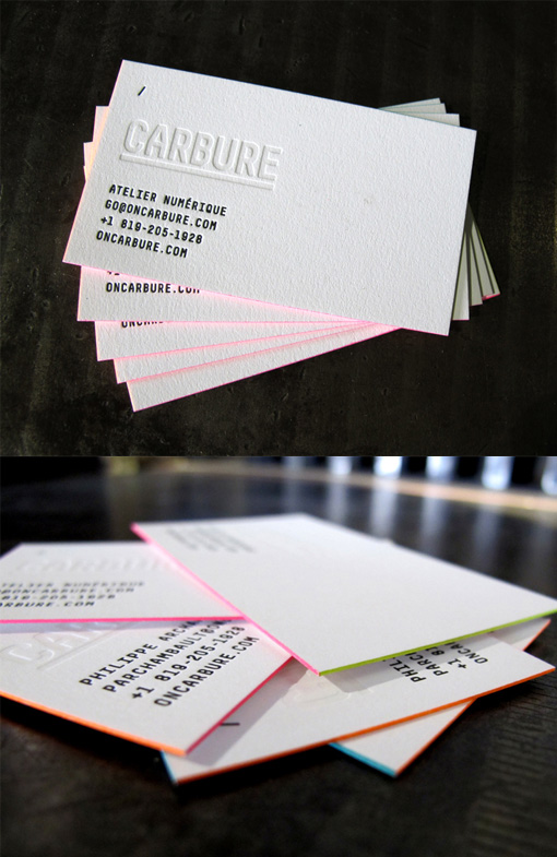 Minimalist Design And Bright Edge Painting Come Together On A Business Card For A Web Designer
