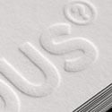 Deeply Embossed White Letterpress Business Card Design