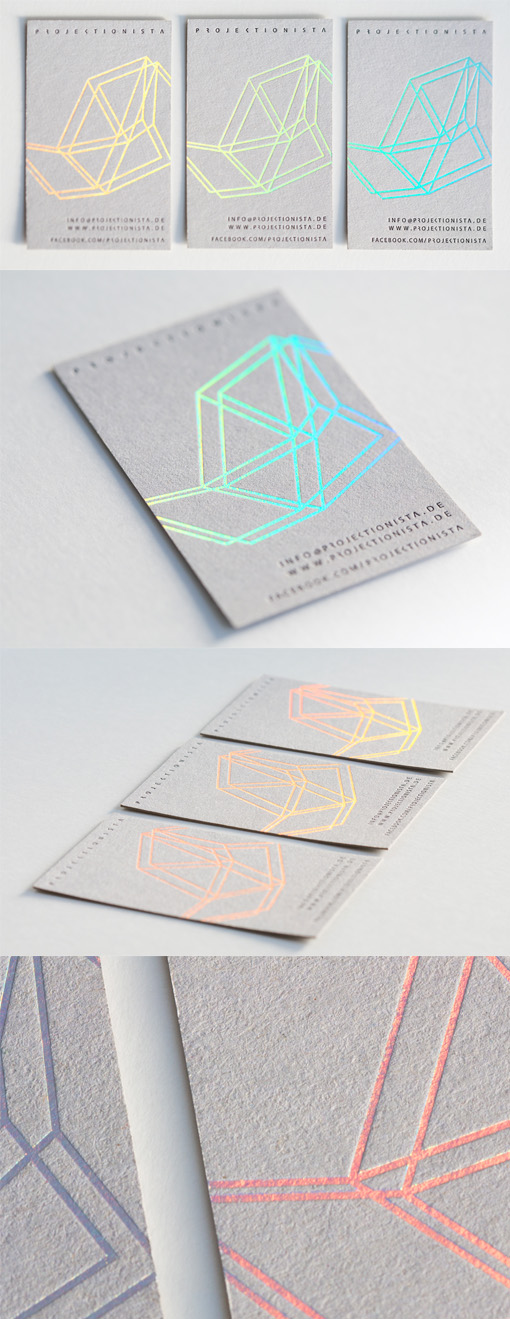 Modern Styling On A Holographic Foil Business Card For A Musician