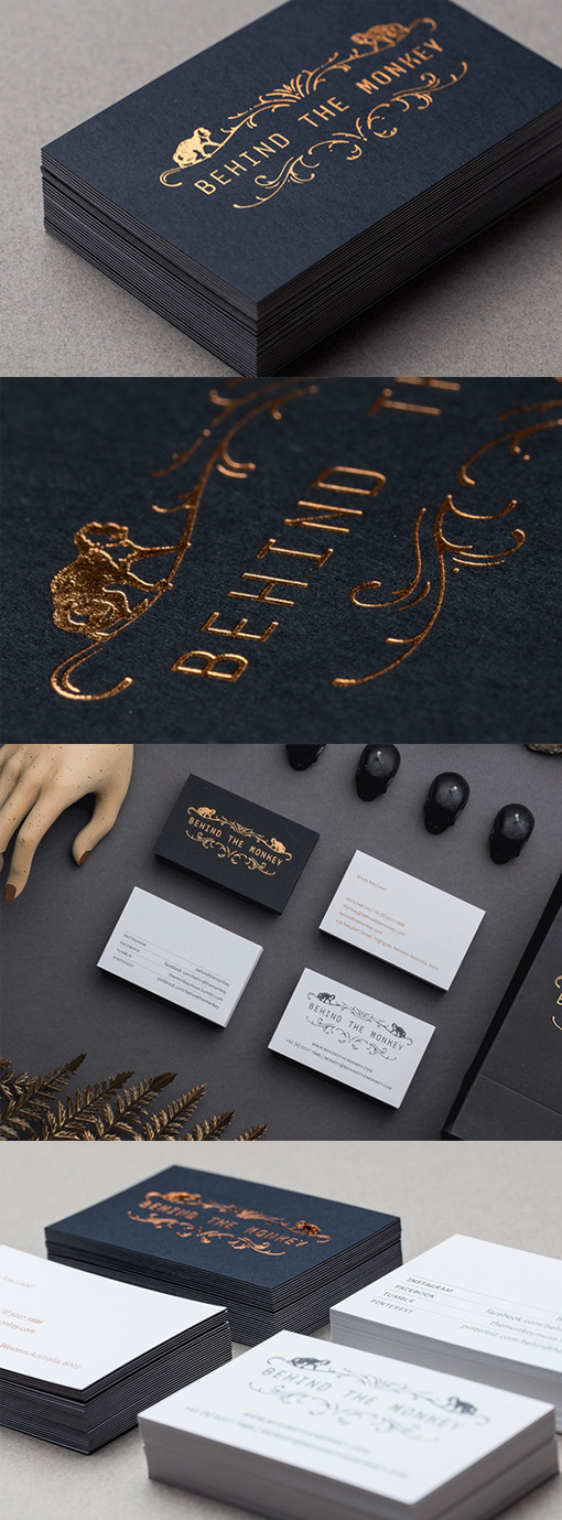 Luxurious Gold Foil On Black Business Card For A Jewellery Boutique