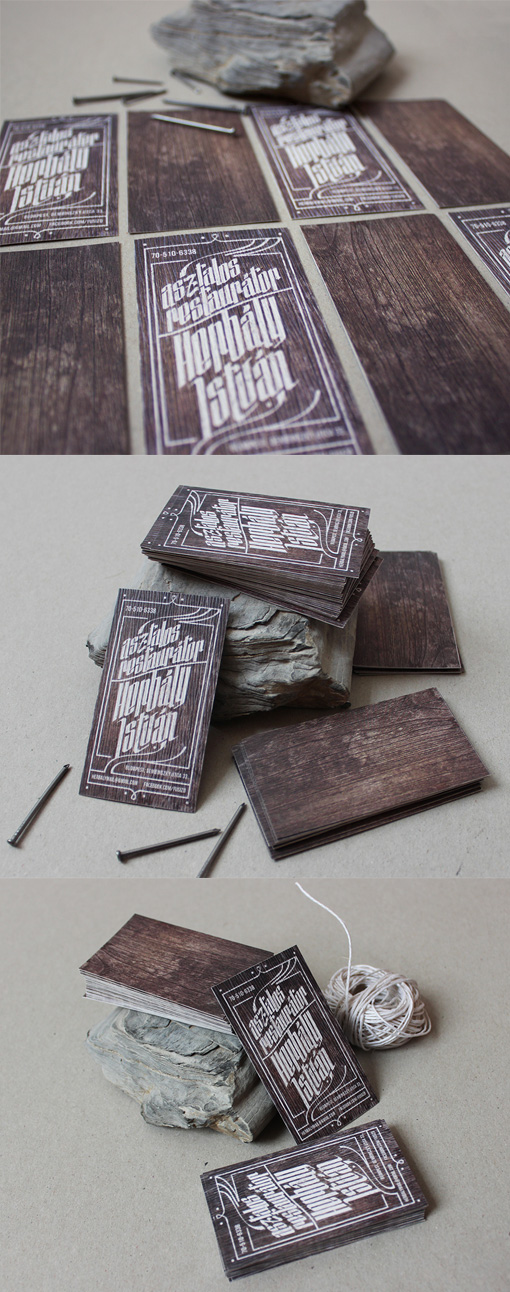 Amazingly Realistic Wooden Effect Business Card Design