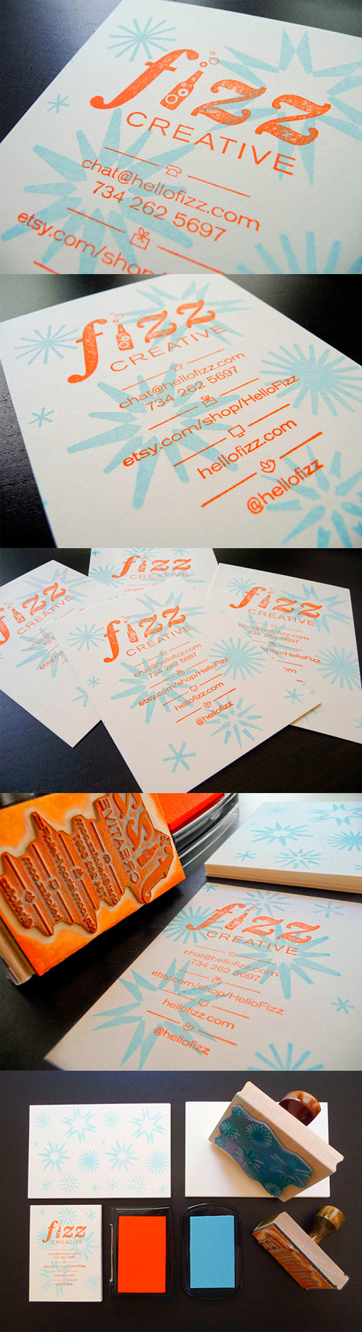 Creative Handmade Custom Stamped Business Card Design