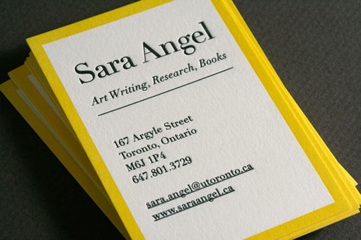 Yellow Letterpress Business Cards