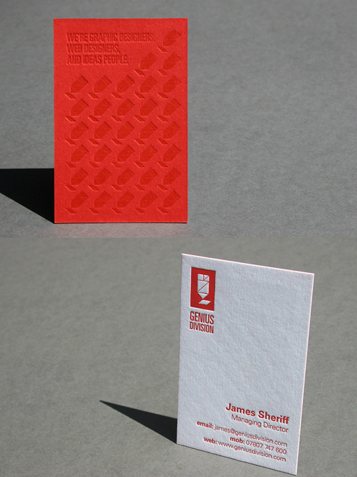 Red Letterpress Business Card