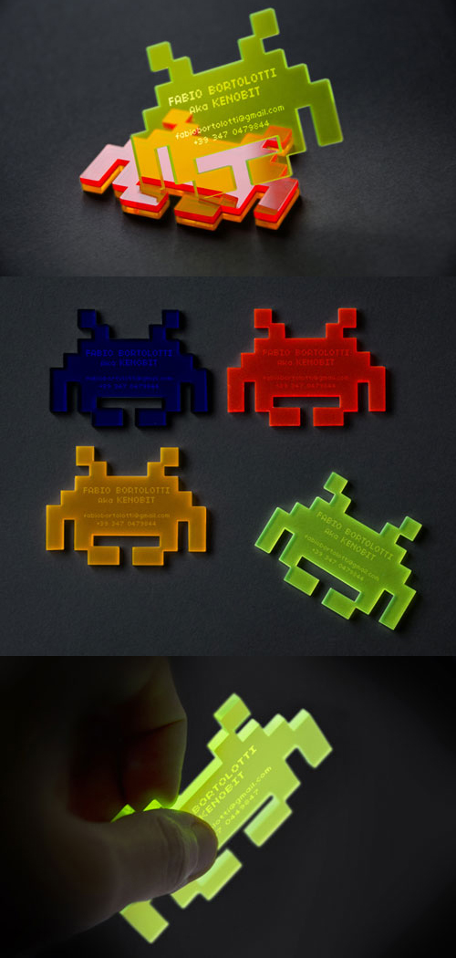 Space Invaders Business Card Design